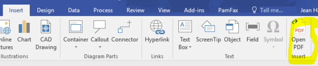 Insert PDF for Visio